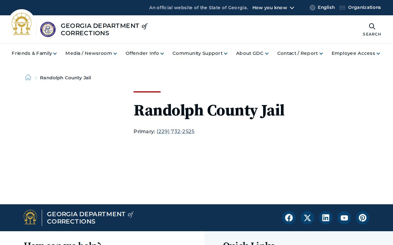 Randolph County criminal history county jail directory