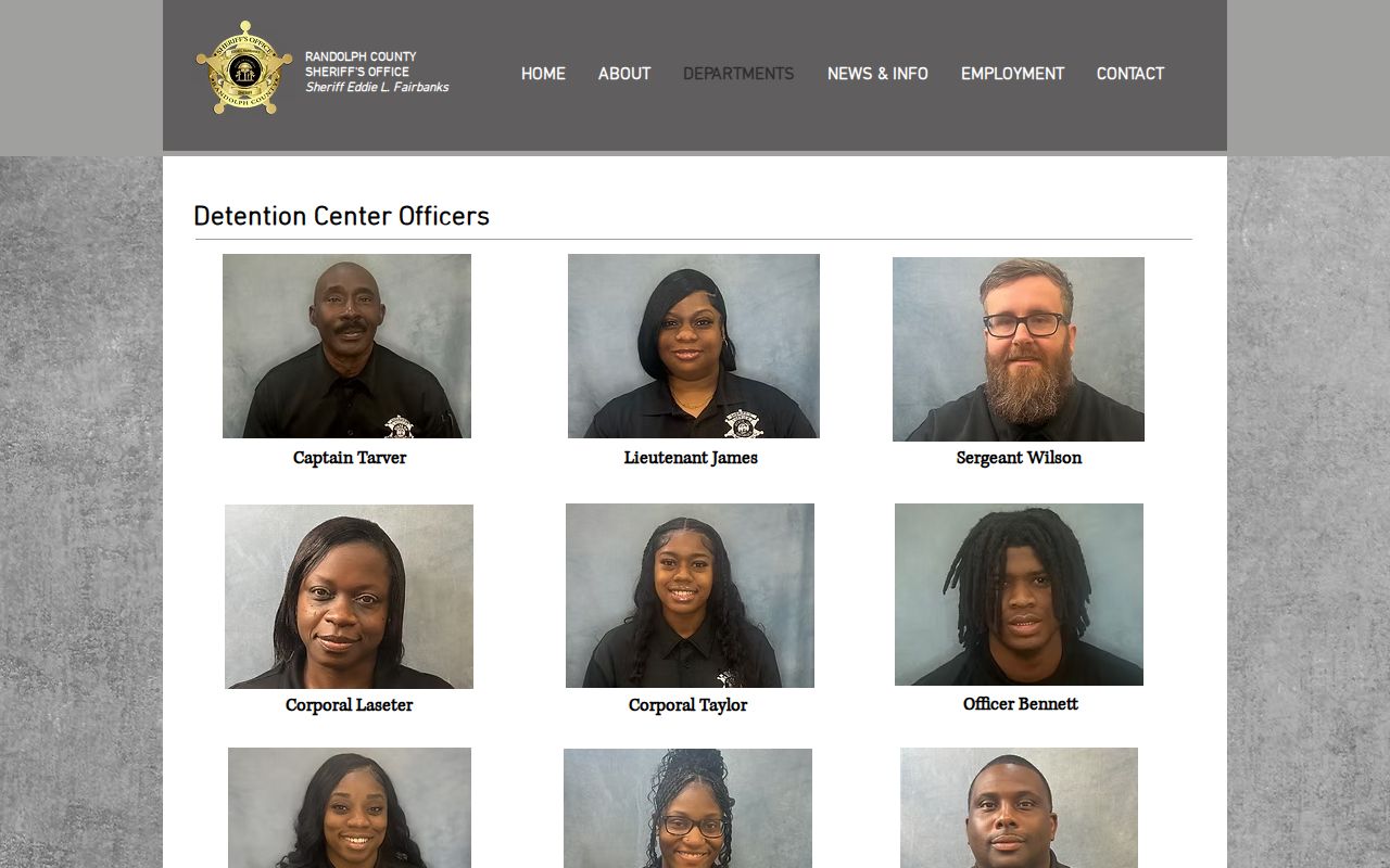 Randolph County Sheriff's official detention center information