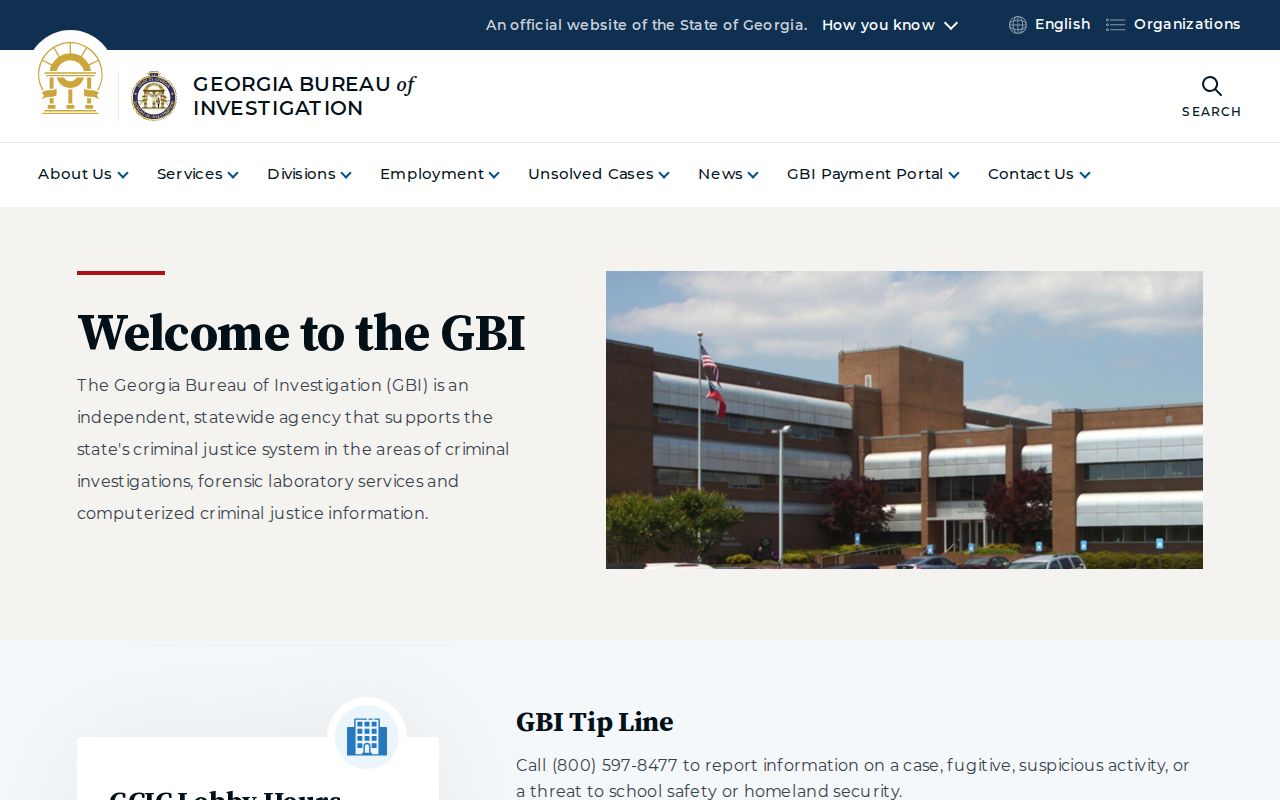 Georgia Bureau of Investigation official agency page